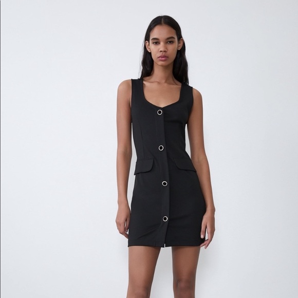 Zara Dresses & Skirts - NWT Zara black dress w/jewel buttons
